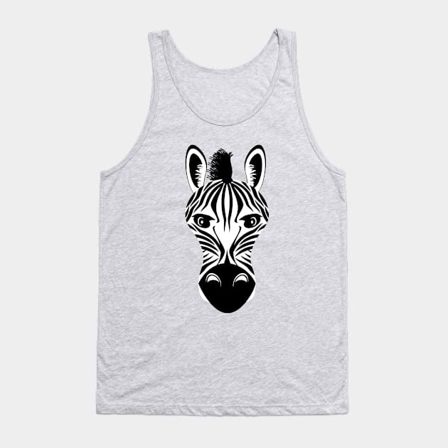 Zebra Face Tank Top by mailboxdisco